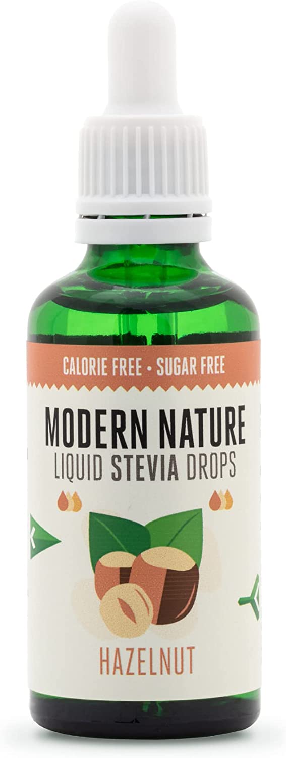 Modern Nature Stevia Drops Hazelnut Sweetener 50ml