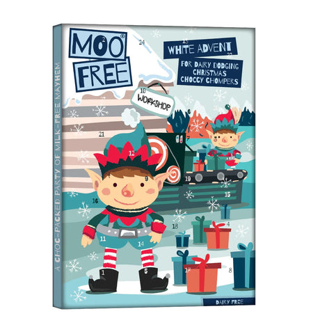 Moo Free Kids White Advent Calendar 70g(Pack of 10)