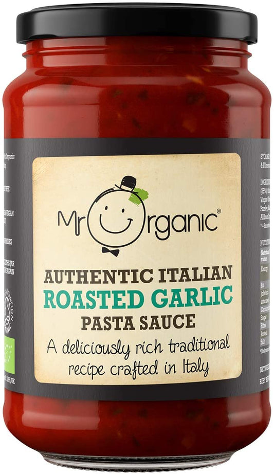 Mr Organic Authentic Italian Roasted Garlic Pasta Sauce 350 g (Pack of 6)