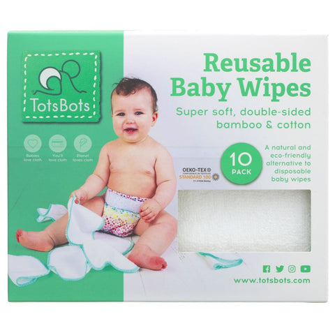 Totsbots Reusable Wipes 10 Nos (Pack of 6)