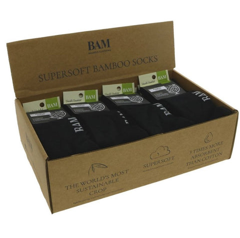 Bamboo Clothing Black Sock's - Size 8-11 (Pack of 24)
