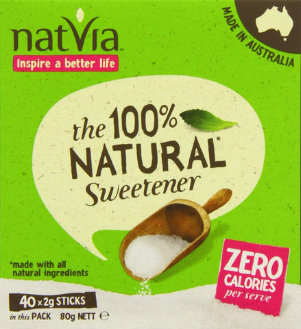 Natvia 100 % Natural Sweetener 40 Sticks (Pack of 4)