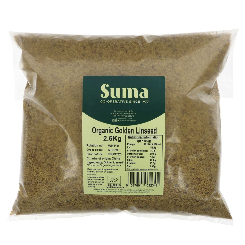Suma Bagged Down Organic Golden Linseed 2.5 kg