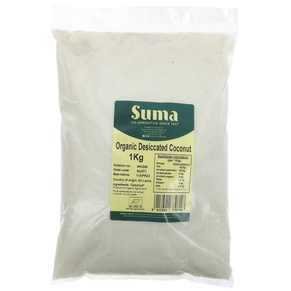 Suma Bagged Down Organic Desiccated Coconut 1 kg