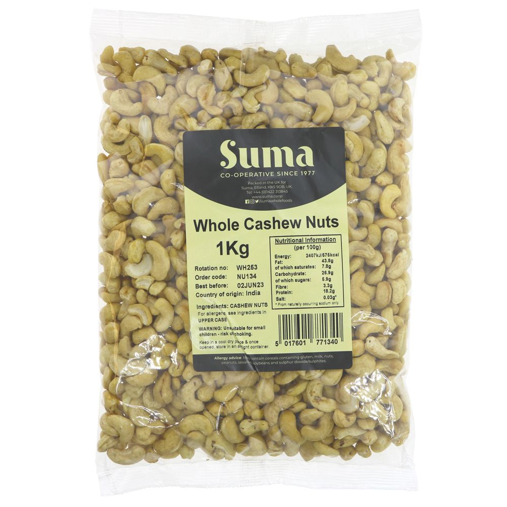 Suma Bagged Down Whole Cashew Nuts 1kg