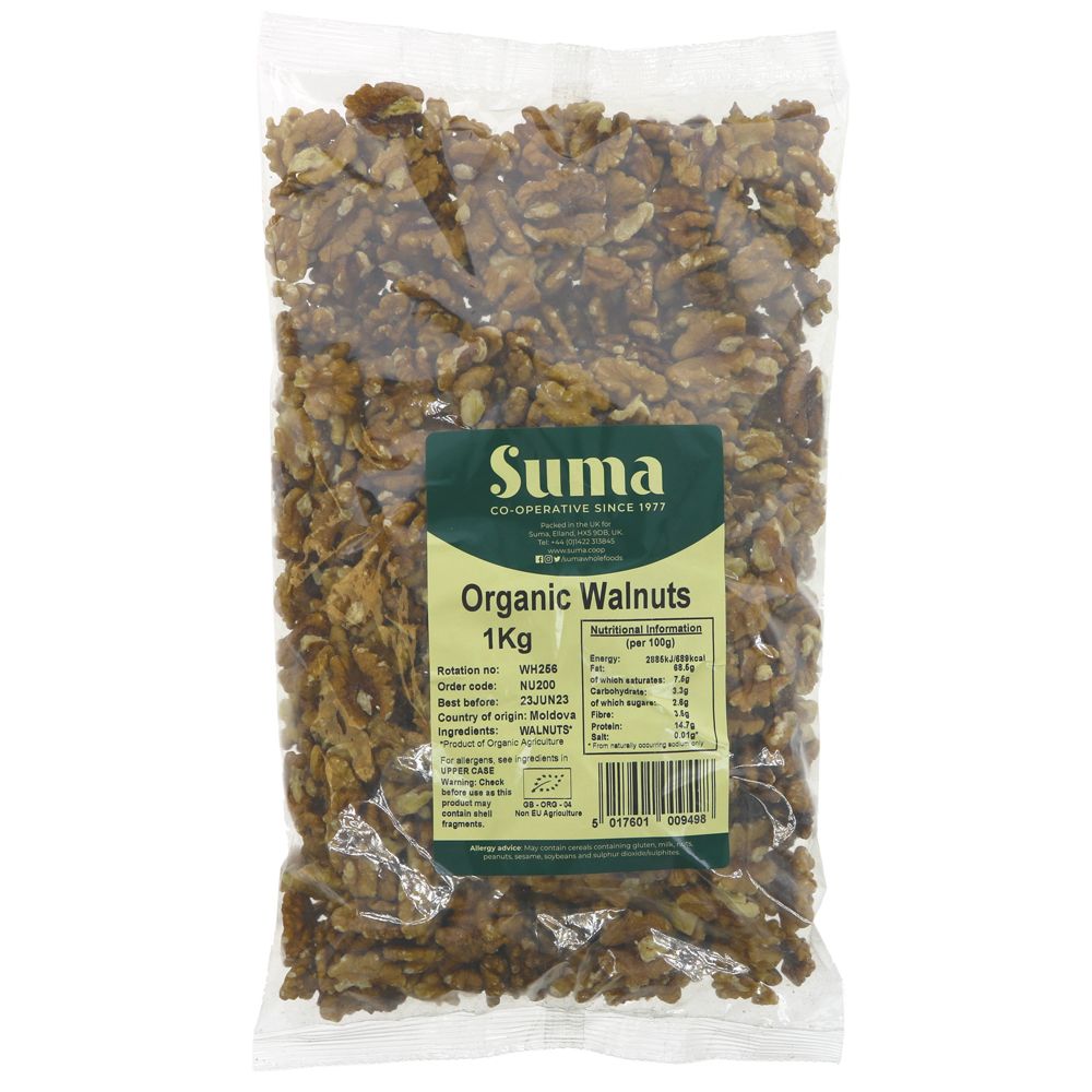 Suma Bagged Down Organic Walnuts 1kg