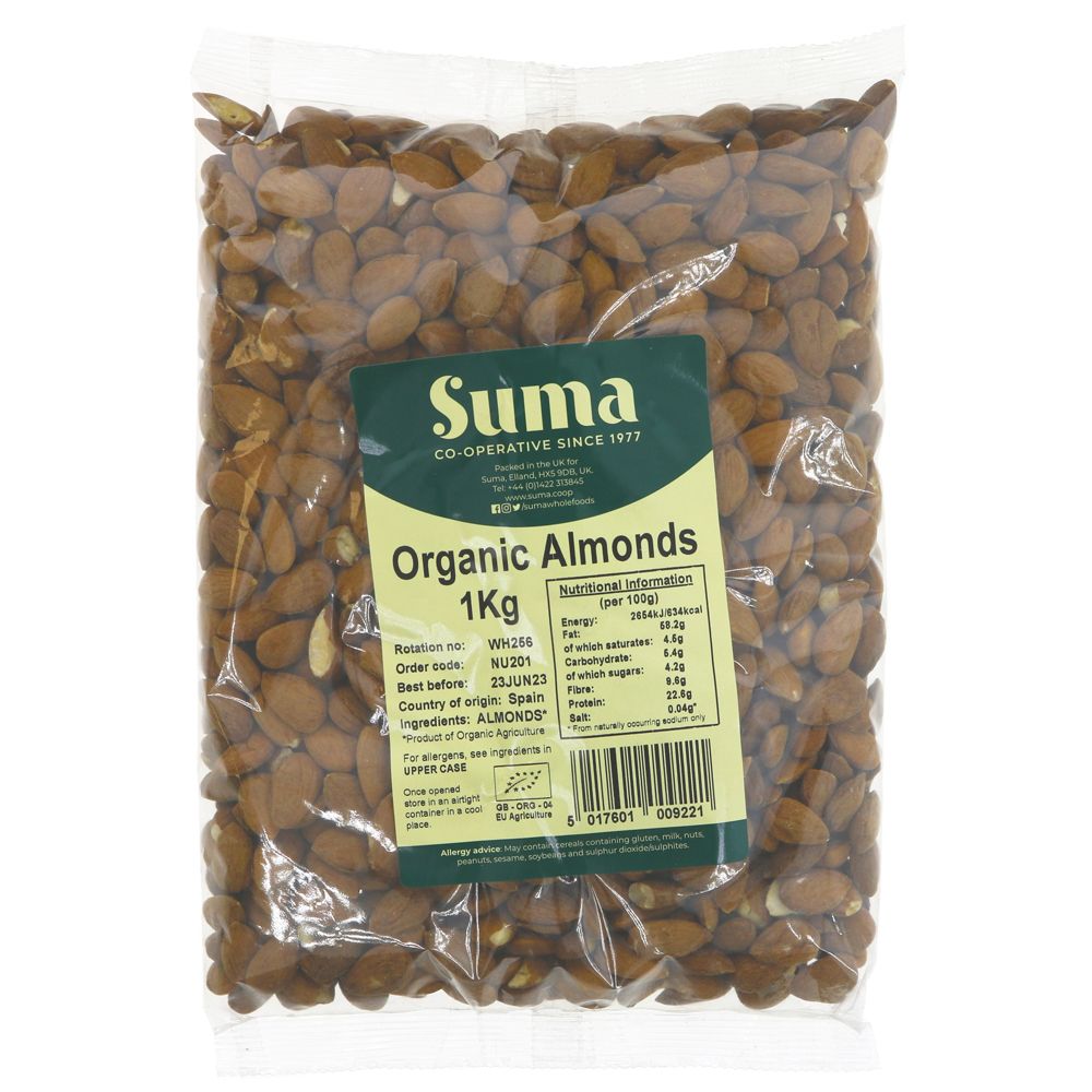 Suma Bagged Down Organic Almonds 1kg