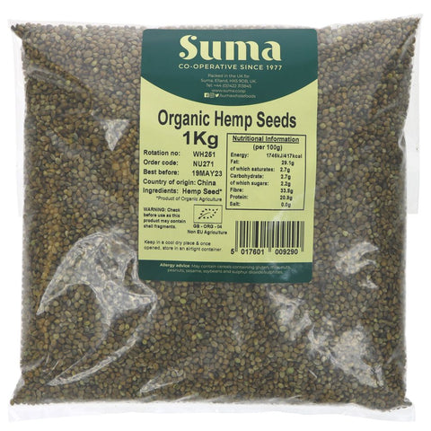 Suma Bagged Down - Organic Hemp Seeds 1kg