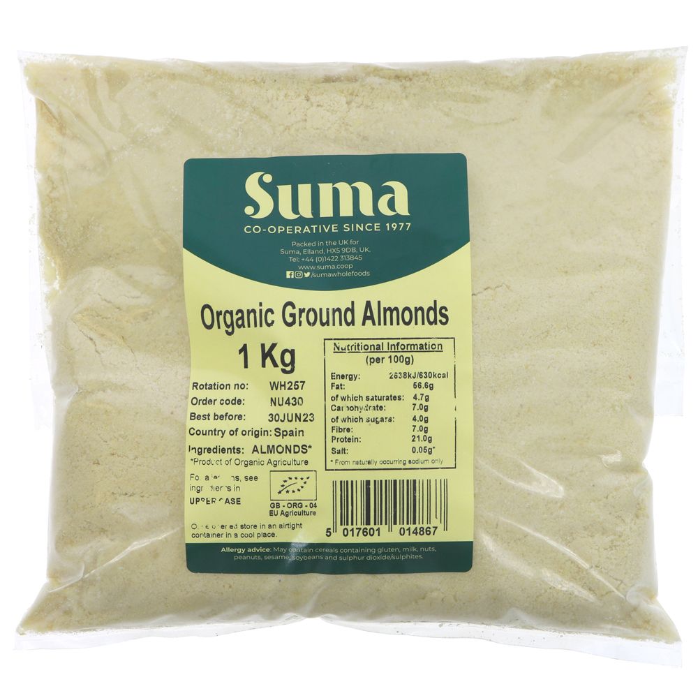 Suma Bagged Down Organic Ground Almonds 1kg