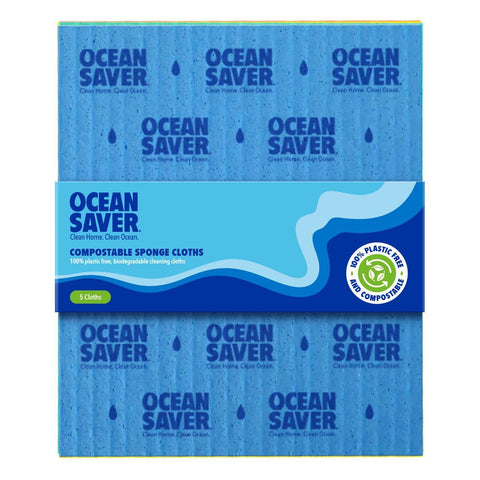 OceanSaver Compostable Sponge Cloths 5 units (Pack of 10)