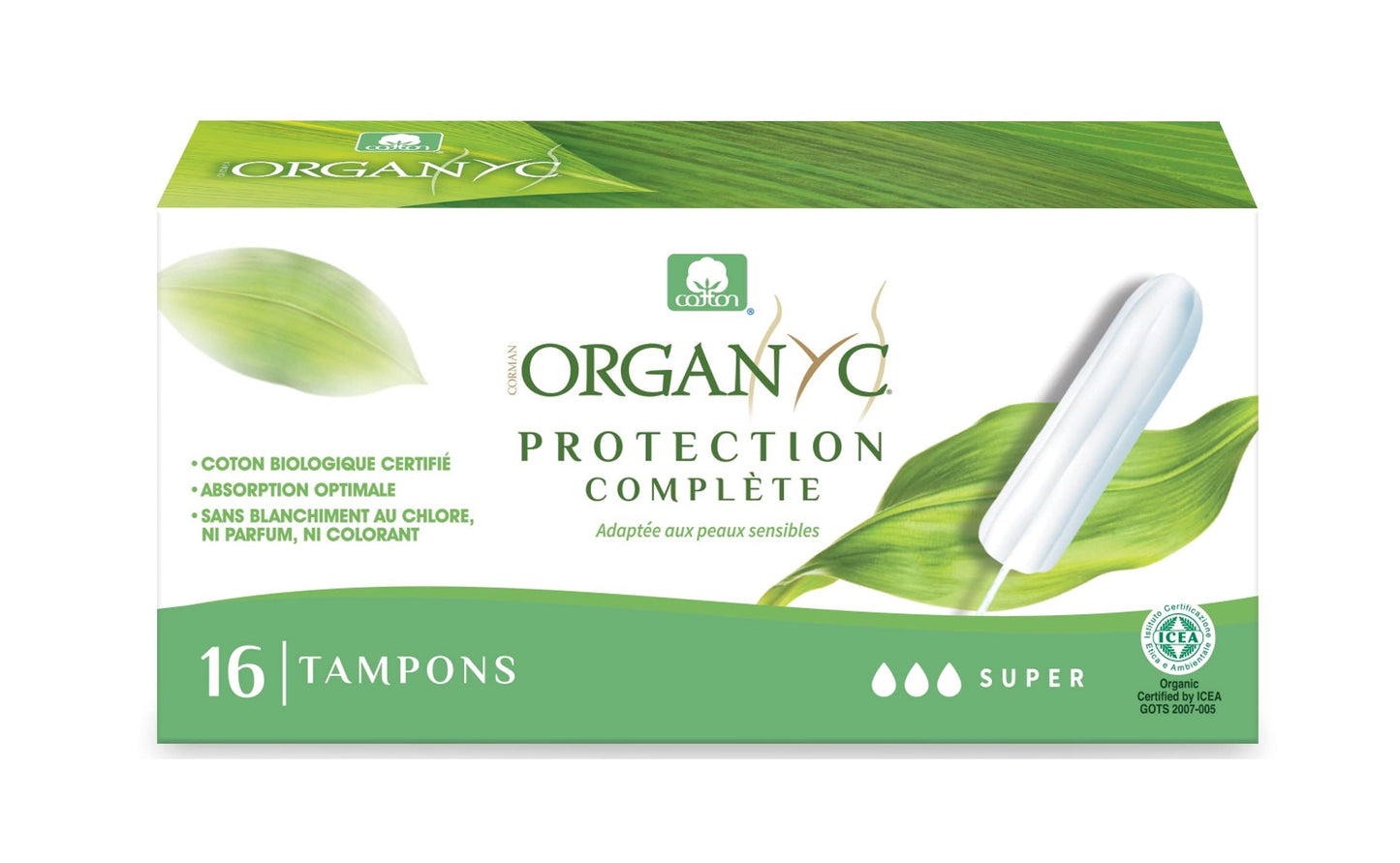 Organyc Tampon Super - No Applicator 58g (Pack of 12)