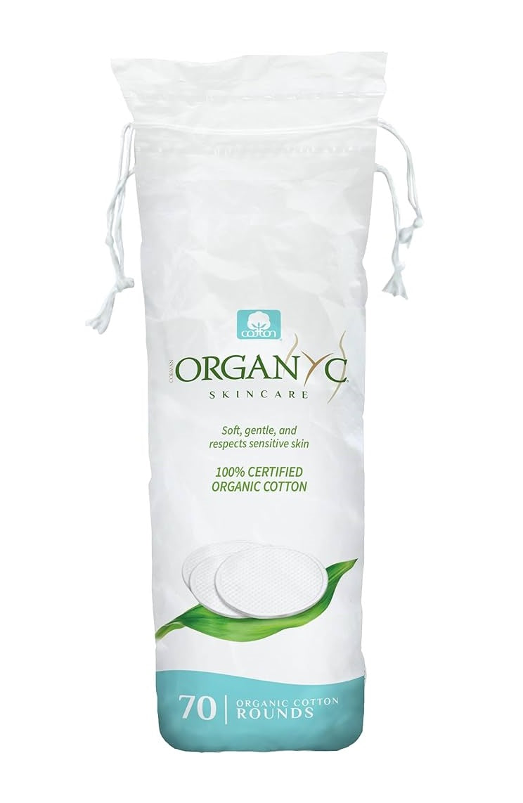 Organyc 100% Organic Cotton Pads (round) - 70 Pieces 38g (Pack of 12)