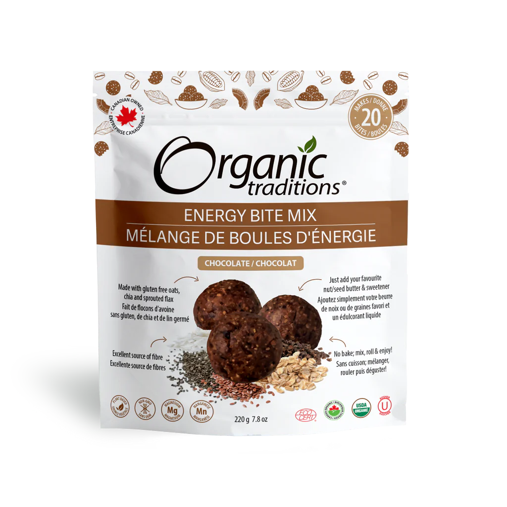 Organic Traditions Energy Bite Mix Chocolate 220g (Pack of 6)