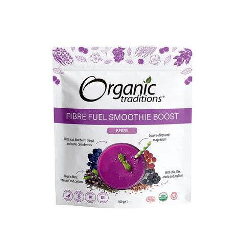 Organic Traditions Fibre Fuel Smoothie -Berry 300g (Pack of 6)