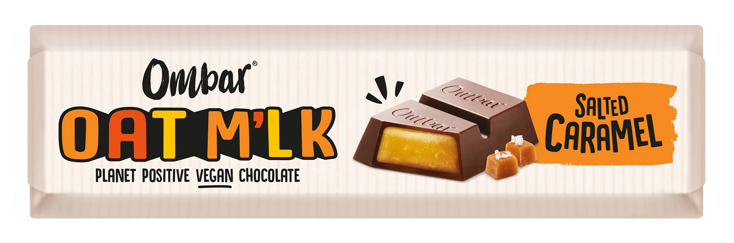 Ombar Oat Milk Organic Salted Caramel Filled Bar 42g (Pack of 15)