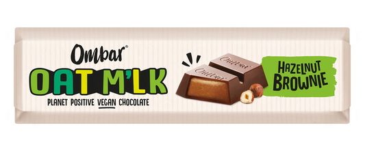 Ombar Oat Milk Organic Hazelnut Brownie Filled Bar 42g (Pack of 15)