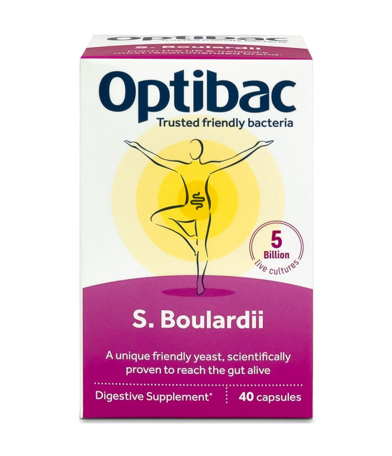 Optibac Probiotics Saccharomyces Boulardii 40 Capsules (Pack of 6)