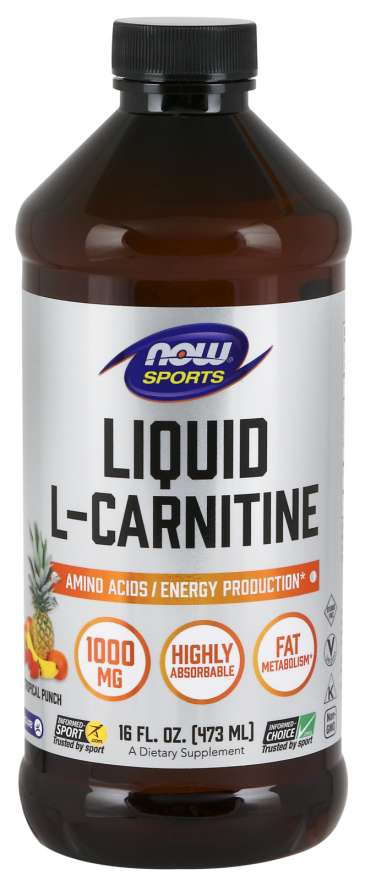 NOW Foods L-Carnitine Liquid, 1000mg Tropical Punch - 473 ml.