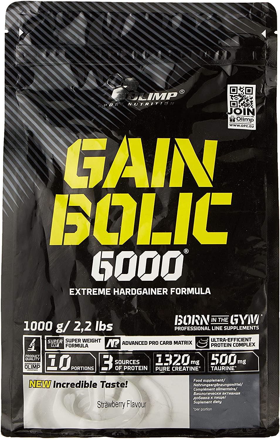 Olimp Nutrition Gain Bolic 6000, Strawberry - 1000g