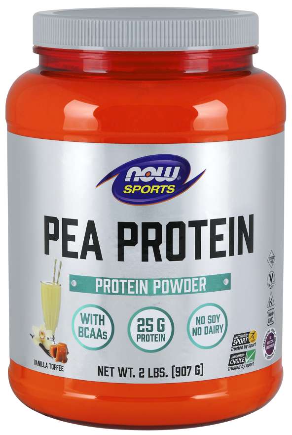 NOW Foods Pea Protein, Vanilla Toffee - 907g