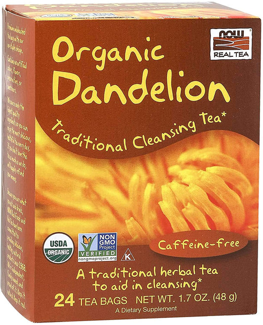 NOW Foods Dandelion Cleansing Herbal Tea - 24 tea bags