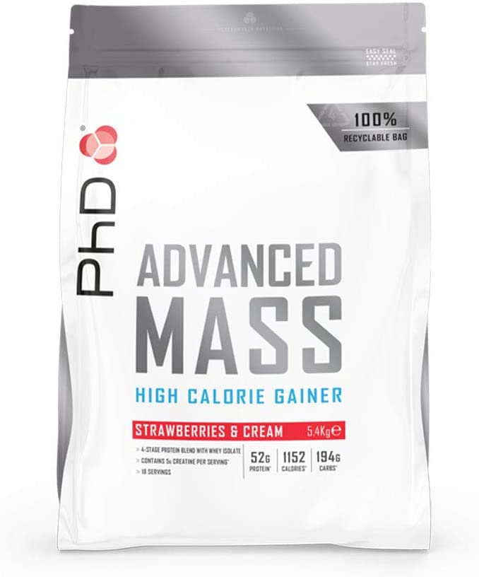 PhD Advanced Mass, Strawberries & Cream - 5400g