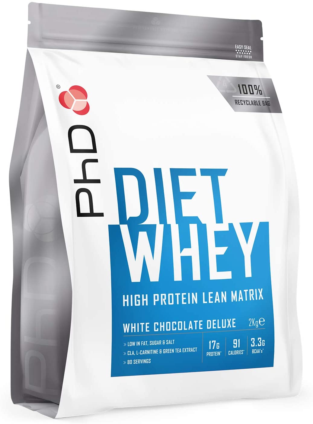 PhD Diet Whey, White Chocolate Deluxe - 2000g