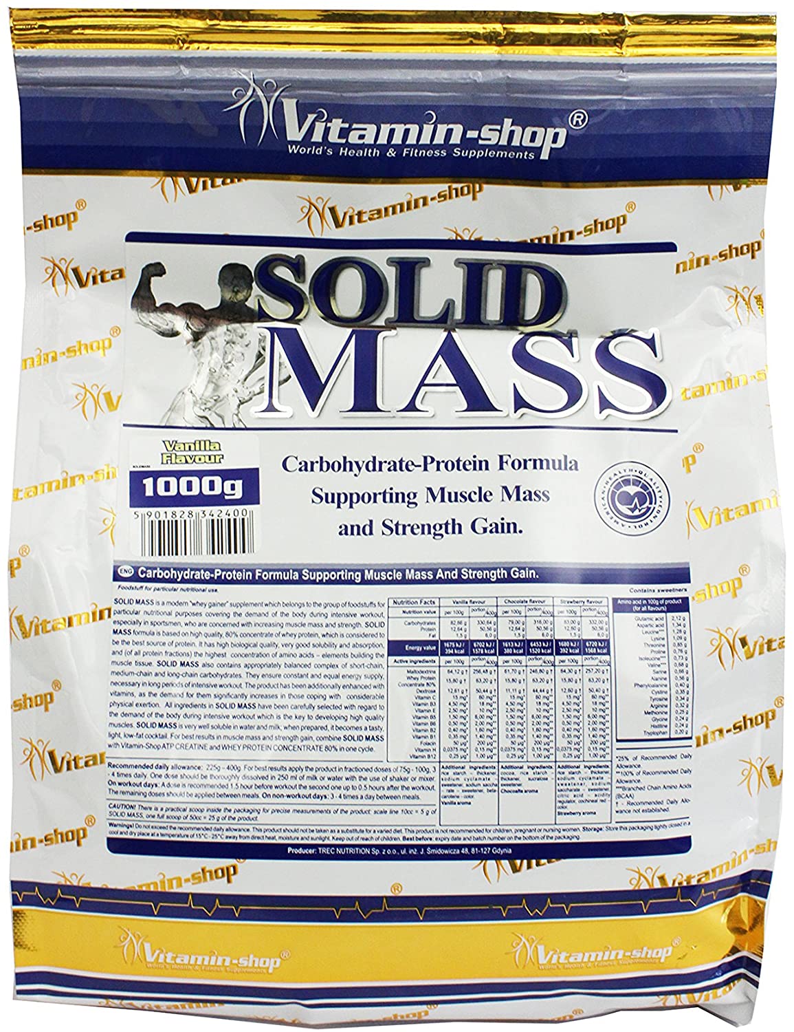 Trec Nutrition Solid Mass, Vanilla - 1000g