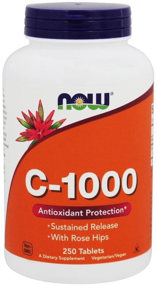 NOW Foods Vitamin C-1000 with Rose Hips - Susteined Release - 250 tablets