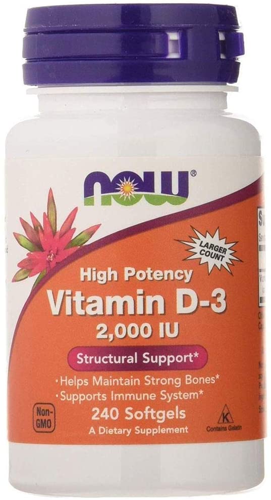 NOW Foods Vitamin D-3, 2000 IU - 240 softgels