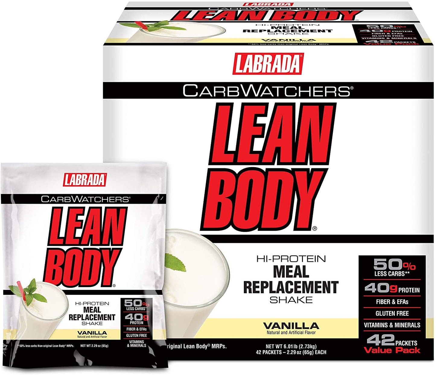 Labrada Carb Watchers Lean Body MRP, Vanilla - 42 packets