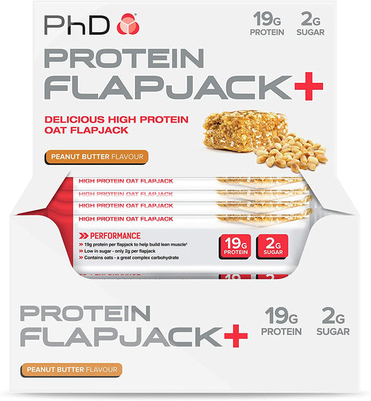 PhD Protein Flapjack+, Peanut Butter - 12 bars