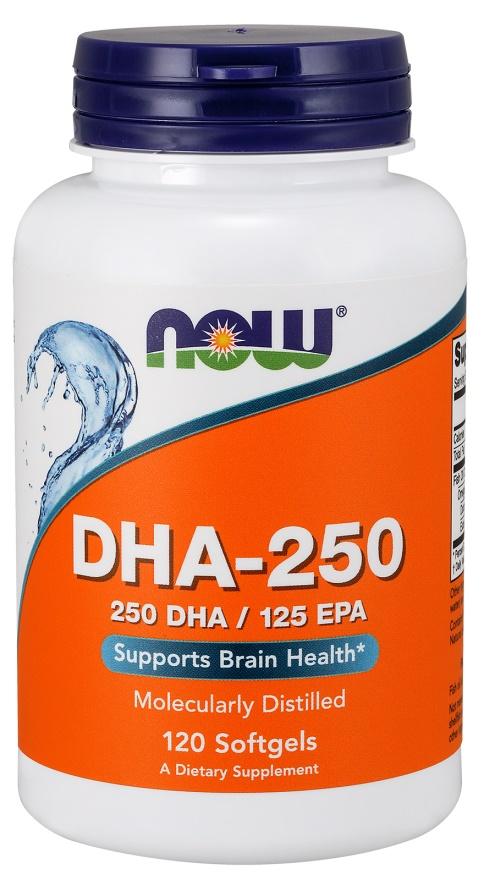 NOW Foods DHA-250, 250 DHA / 100 EPA - 120 softgels