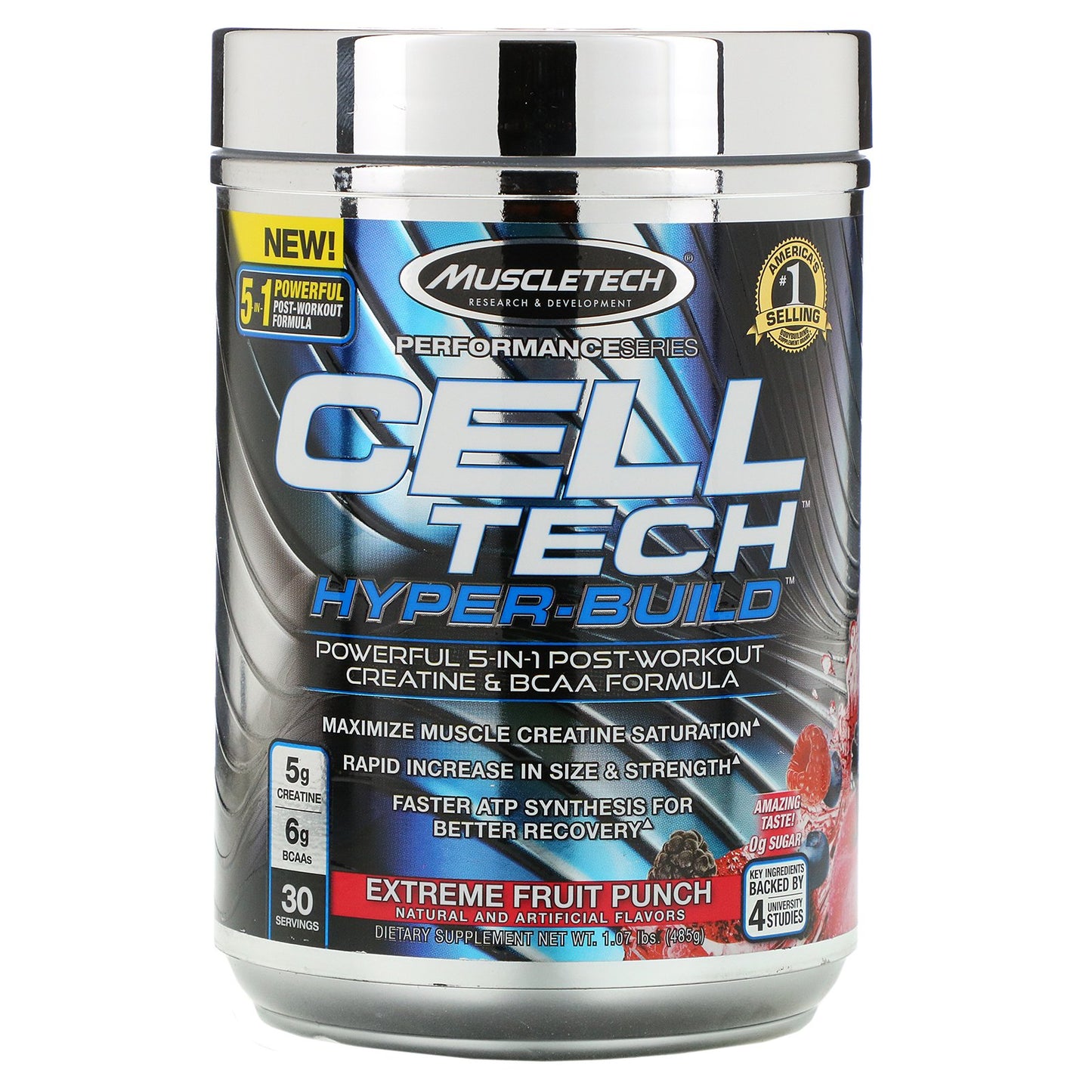 MuscleTech Cell-Tech Hyper-Build, Extreme Fruit Punch - 485g