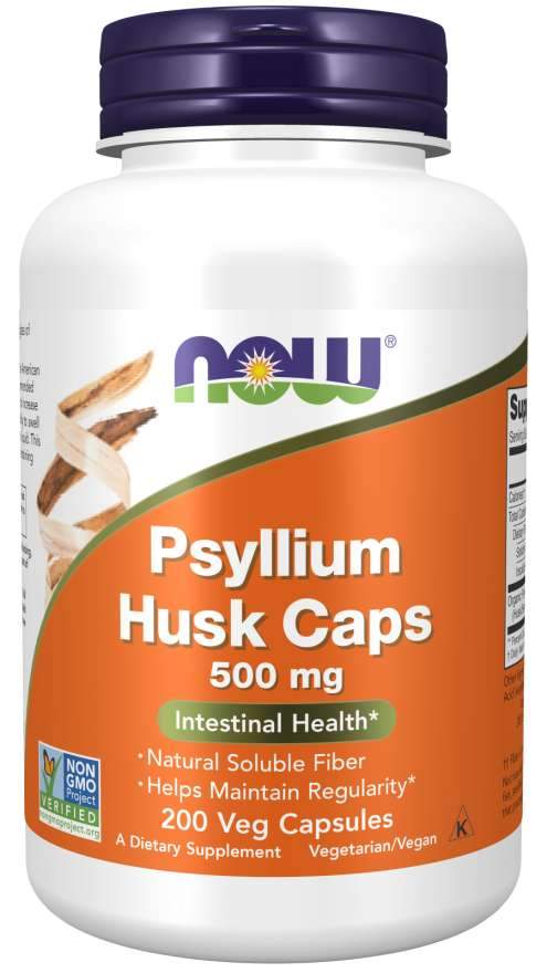 NOW Foods Psyllium Husk, 500mg - 200 vcaps