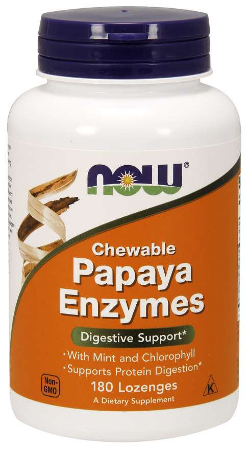 NOW Foods Papaya Enzyme, Chewable - 180 lozenges