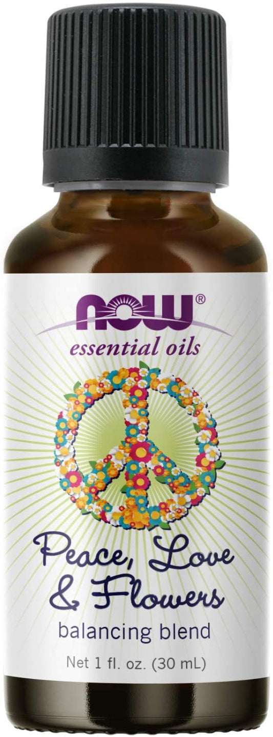 NOW Foods Essential Oil, Peace Love & Flowers Oil Blend - 30 ml.
