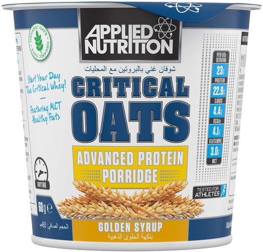 Applied Nutrition Critical Oats Protein Porridge, Golden Syrup - 12 x 60g