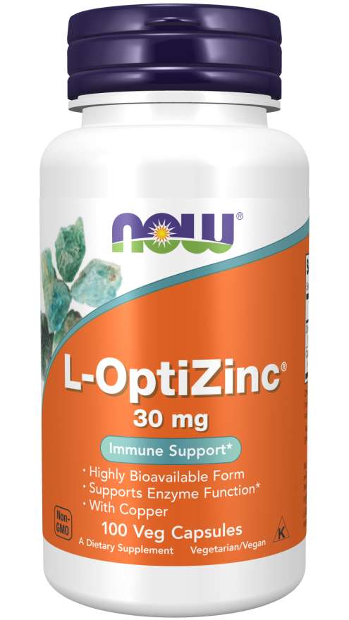 NOW Foods L-OptiZinc, 30mg - 100 vcaps