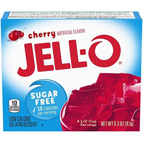 Jell-O Sugar Free Gelatin Dessert, Cherry - 8.5g