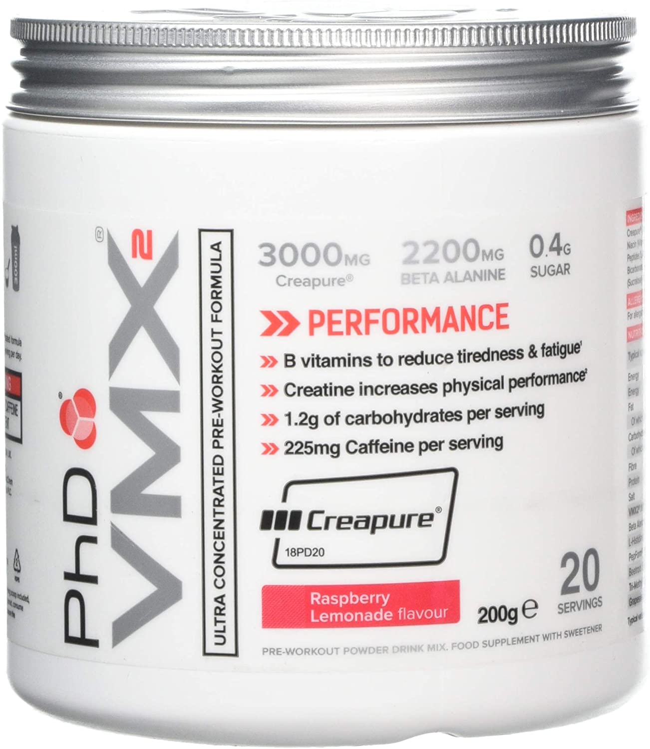 PhD VMX2, Raspberry Lemonade - 200g