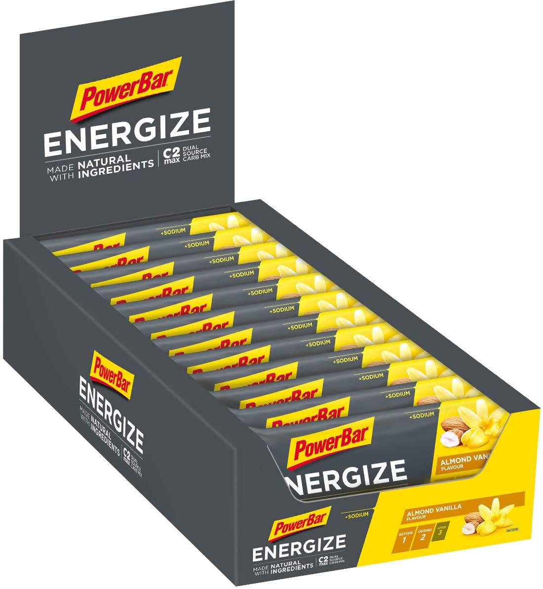 PowerBar Energize Bar with Natural Ingredients, Almond Vanilla - 25 bars