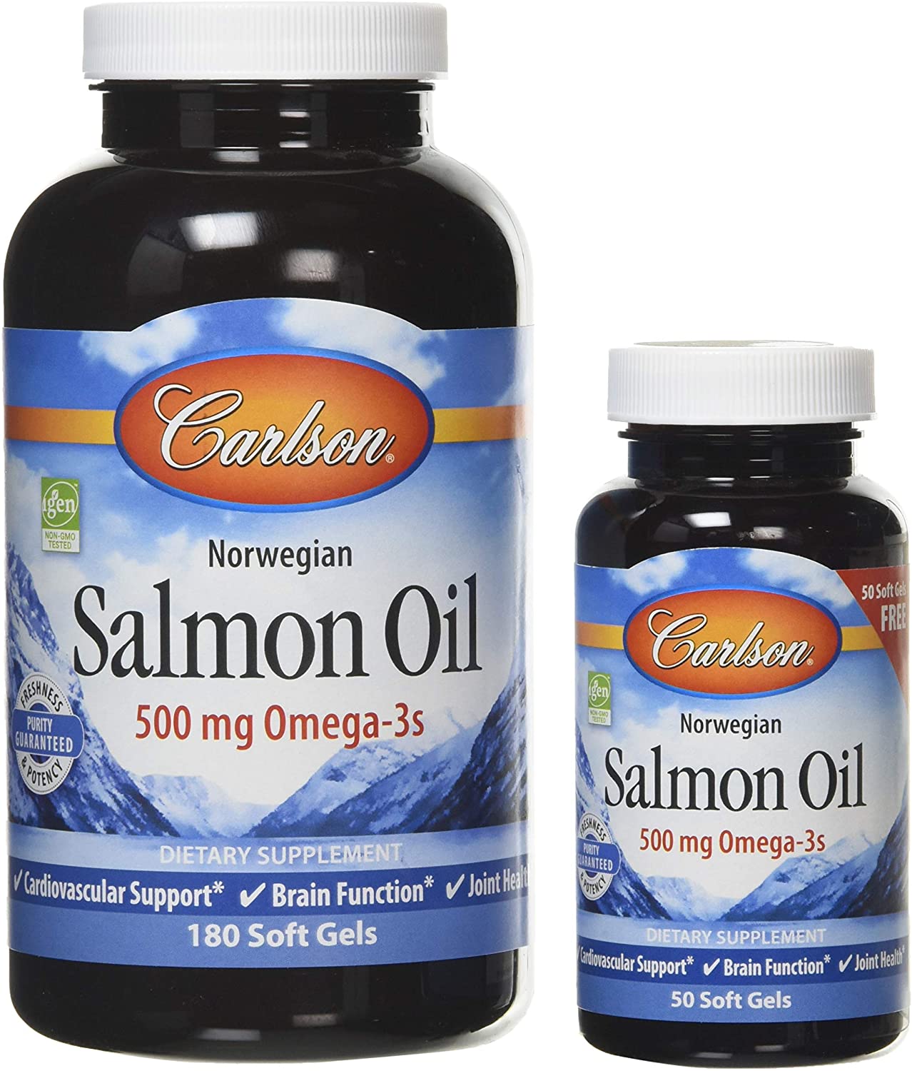 Carlson Labs Norwegian Salmon Oil - 180 + 50 softgels