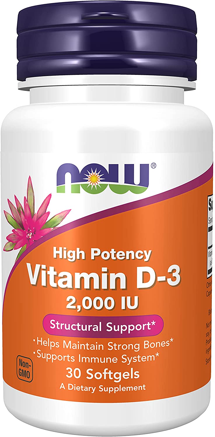NOW Foods Vitamin D-3, 2000 IU - 30 softgels