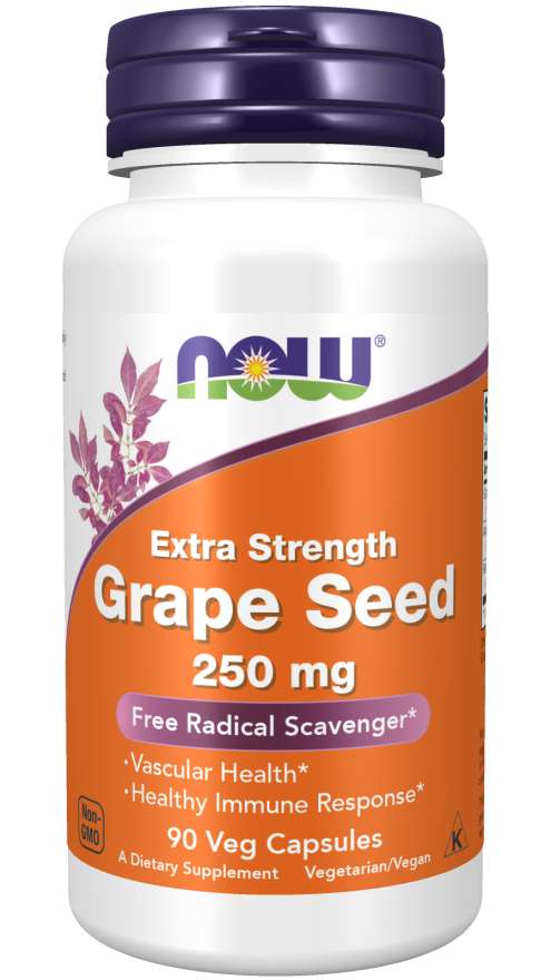 NOW Foods Grape Seed, 250mg Extra Strength - 90 vcaps