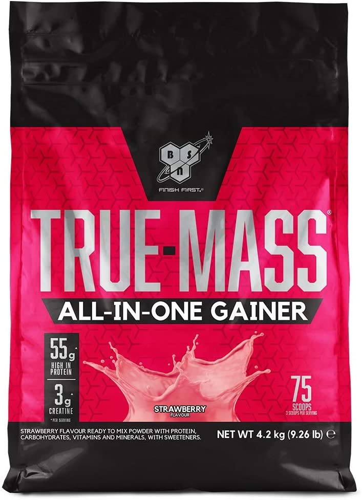 BSN True Mass All-in-One Gainer, Strawberry - 4200g