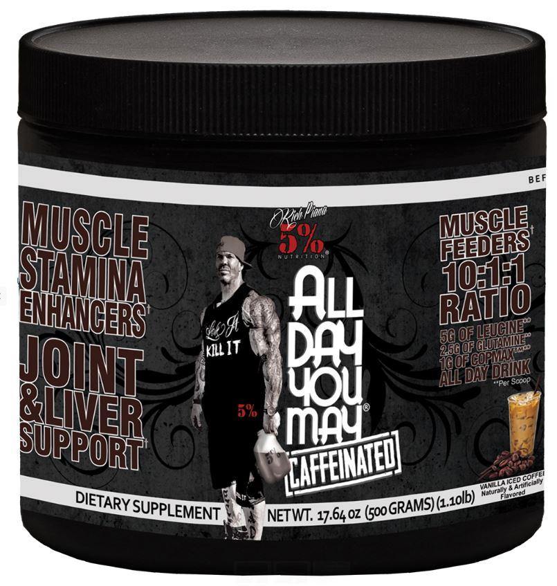 5% Nutrition AllDayYouMay Caffeinated, Vanilla Iced Coffee - 500g
