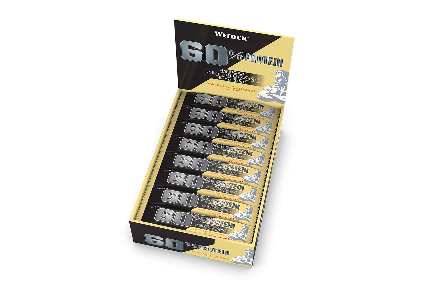 Weider 60% Protein Bar, Vanilla-Carmel - 24 bars