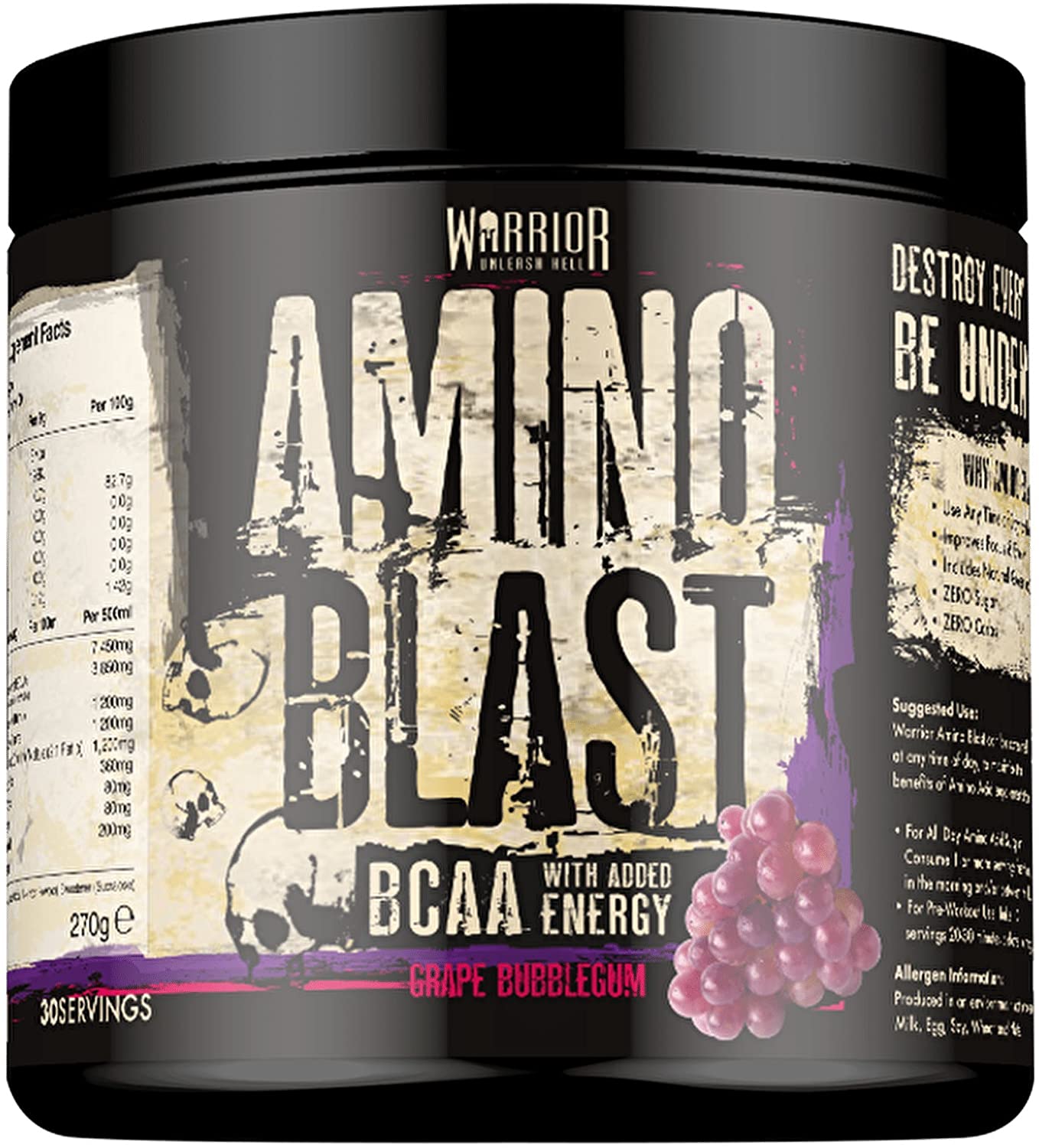 Warrior Amino Blast, Grape Bubblegum - 270g