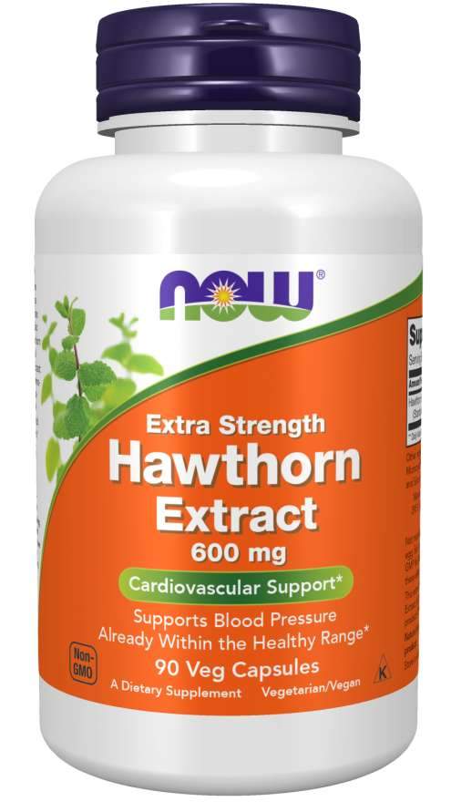 NOW Foods Hawthorn Extract, 600mg Extra Strength - 90 vcaps